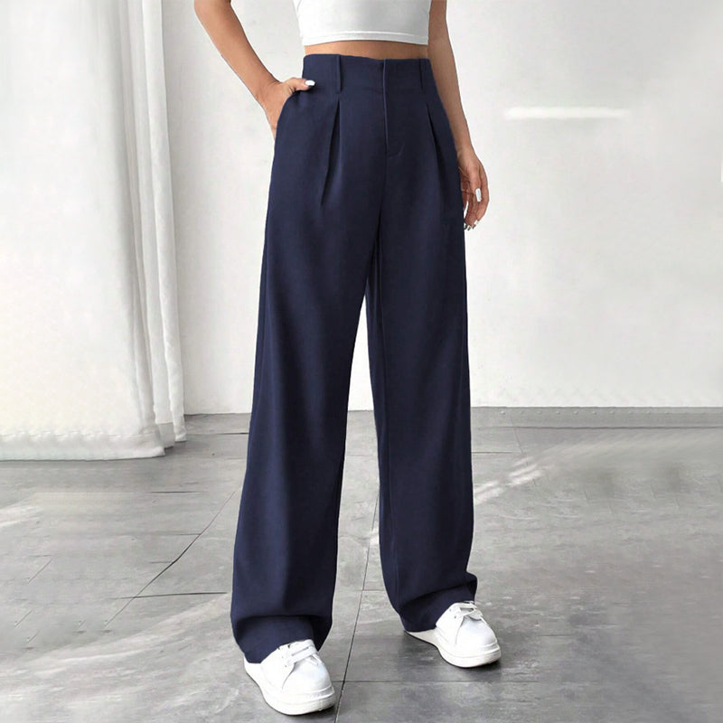 📢📢40 % DE RÉDUCTION !! ⏰ Pantalon Large Taille Haute – Tissu Doux, Confort Absolu 🌸☁️【Offre Limitée】