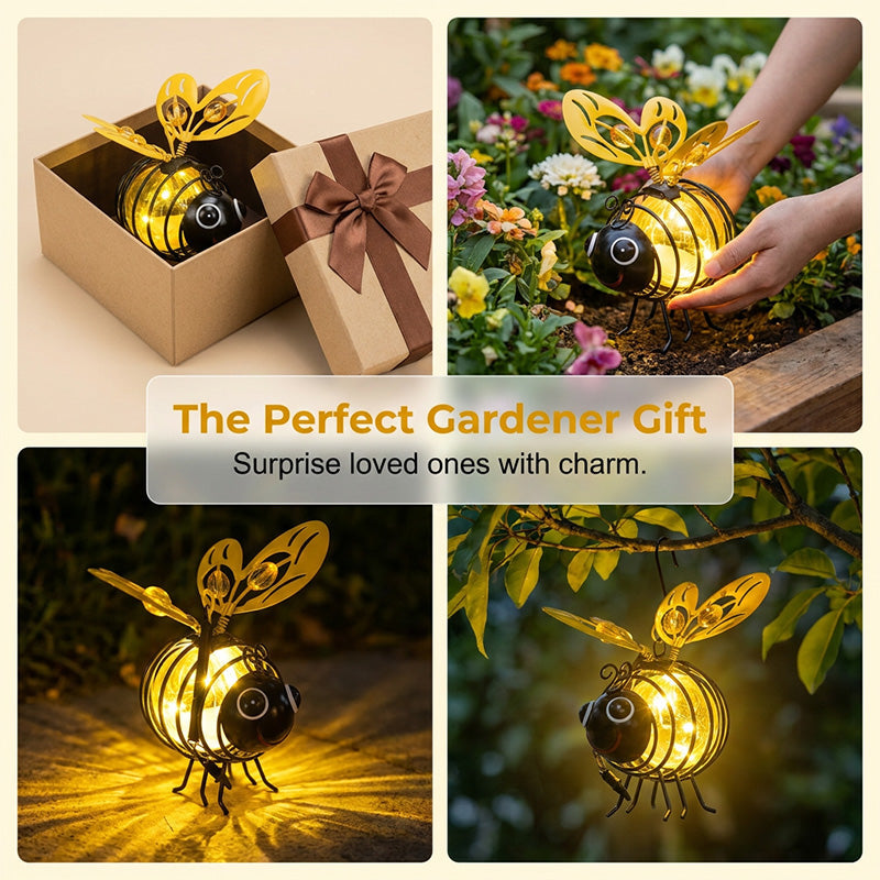 🐝🌸 PROMO FLASH 50% ! Lumière Abeille Solaire Suspendue – Métal, Allumage Auto Crépuscule, Résiste Intempéries, 6-12h d'Éclairage, Idéale Jardin & Balcon 🏡✨