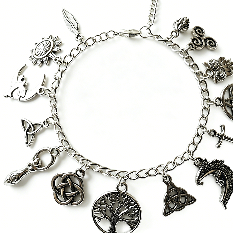 📢📢40% DE RÉDUCTION !! ⏰ Bracelet vintage paganiste à breloques – Symboles spirituels & finition antique – Parfait pour le style bohème – ajoute une touche mystique à votre quotidien 🌙🌿