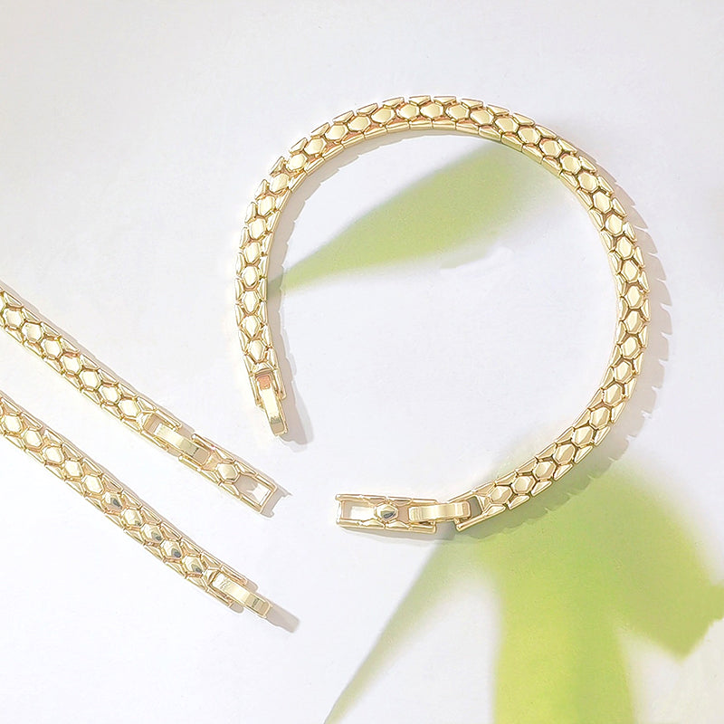 📢📢40% DE RÉDUCTION !! ⏰ Bracelet Chaîne Or Élégant Femme – Alliage Doré – Motif Écailles de Serpent & Léger for Quotidien