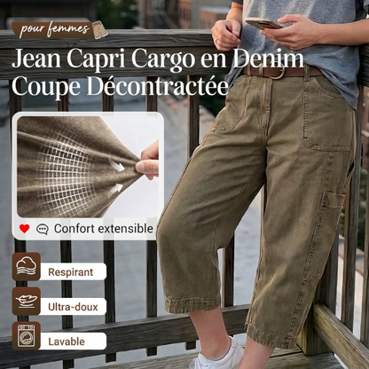 👖🪢🔧 OFFRE LIMITÉE 50% DE RÉDUCTION! Pantalons Cargo Capri Décontractés pour Femme – Plusieurs Poches Utilitaires, Longueur Courte, Coupe Large – Parfaits pour un Usage Quotidien, les Voyages ou les Promenades en Plein Air 🌿☀️