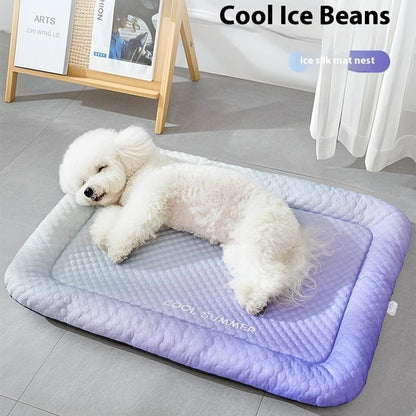 📢📢40 % DE RÉDUCTION !! ⏰Coussin rafraîchissant 3D pour chiens et chats – Nid doux en perles de gel, matelas à air pour été, tissu respirant, fraîcheur naturelle sans excès💤❄️