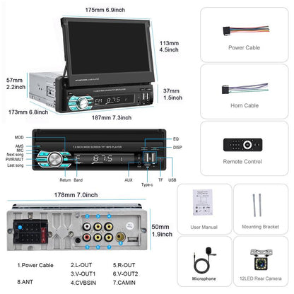 Autoradios HD 7 pouces au format Single-Din