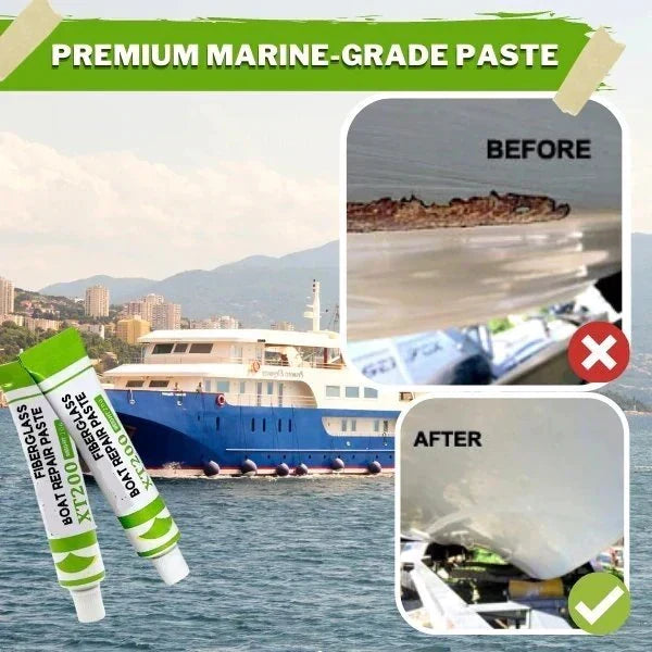 📢📢1 acheté 1 offert  !! ⏰ Pâte Réparation Bateau Fibre de Verre – Haute Adhérence, Facile à Poncer, Étanche ✨