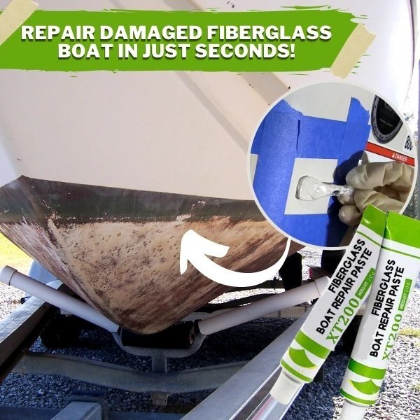 📢📢1 acheté 1 offert  !! ⏰ Pâte Réparation Bateau Fibre de Verre – Haute Adhérence, Facile à Poncer, Étanche ✨