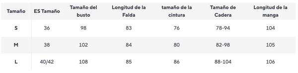 Guía de tallas