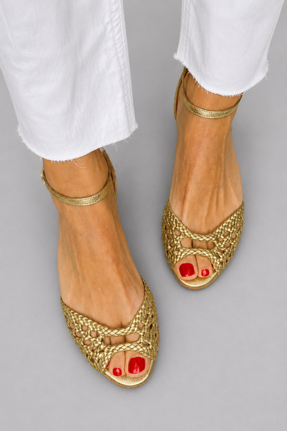 Isadora™ | Sandali Intrecciati Dorati