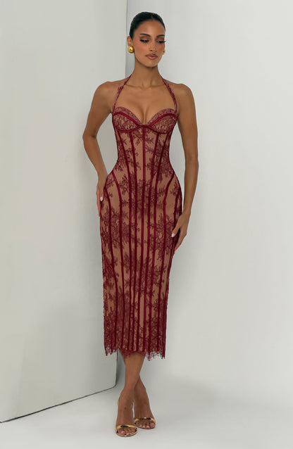 Vestido Rona Borgoña