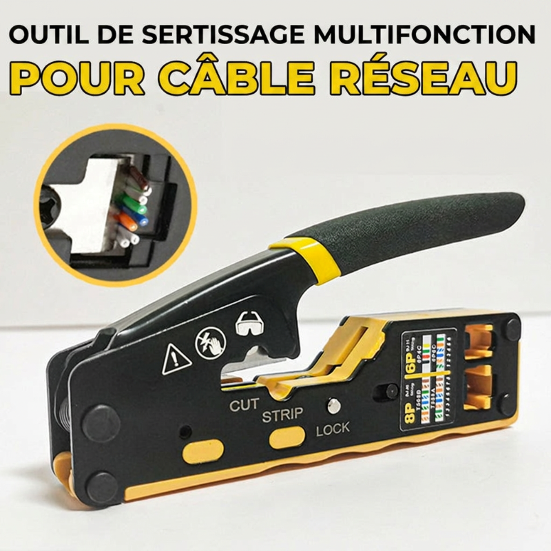 Outil de sertissage multifonction pour câble réseau