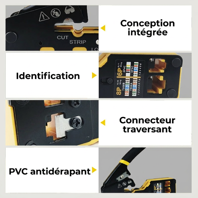 Outil de sertissage multifonction pour câble réseau
