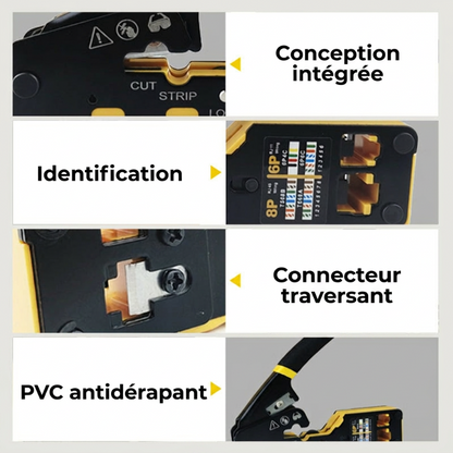 Outil de sertissage multifonction pour câble réseau