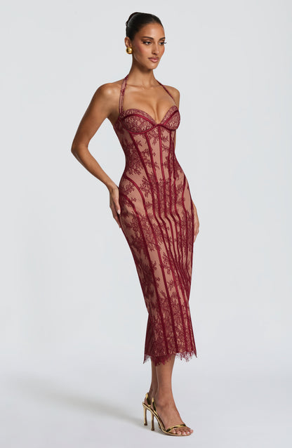 Vestido Rona Borgoña