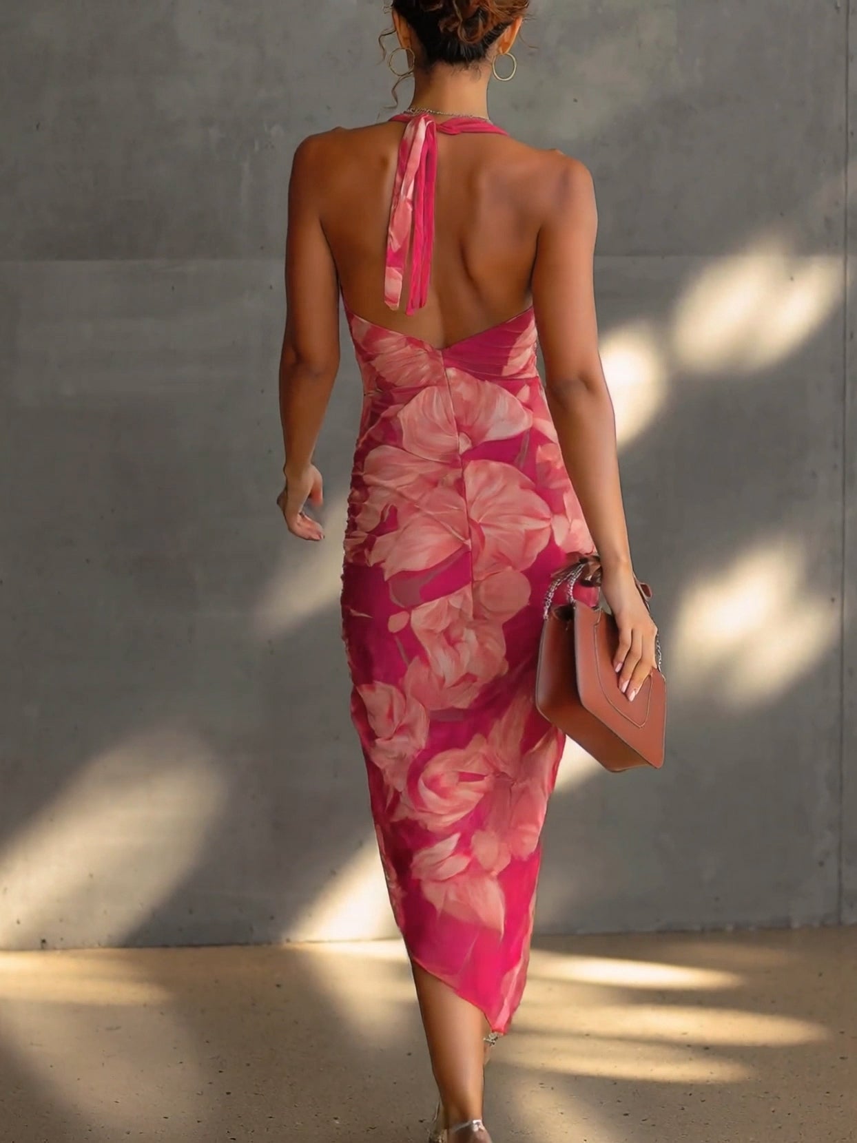 Giorgia |  Vestido estampado floral fucsia