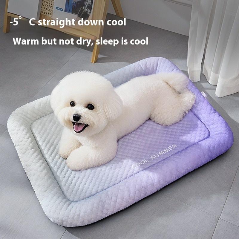 📢📢40 % DE RÉDUCTION !! ⏰Coussin rafraîchissant 3D pour chiens et chats – Nid doux en perles de gel, matelas à air pour été, tissu respirant, fraîcheur naturelle sans excès💤❄️