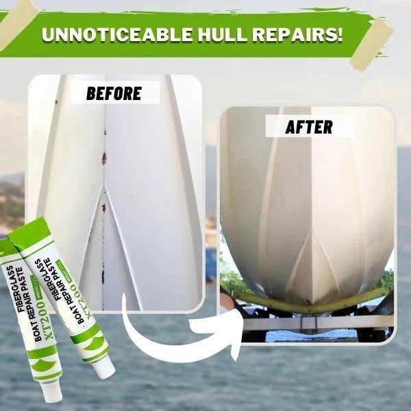 📢📢1 acheté 1 offert  !! ⏰ Pâte Réparation Bateau Fibre de Verre – Haute Adhérence, Facile à Poncer, Étanche ✨