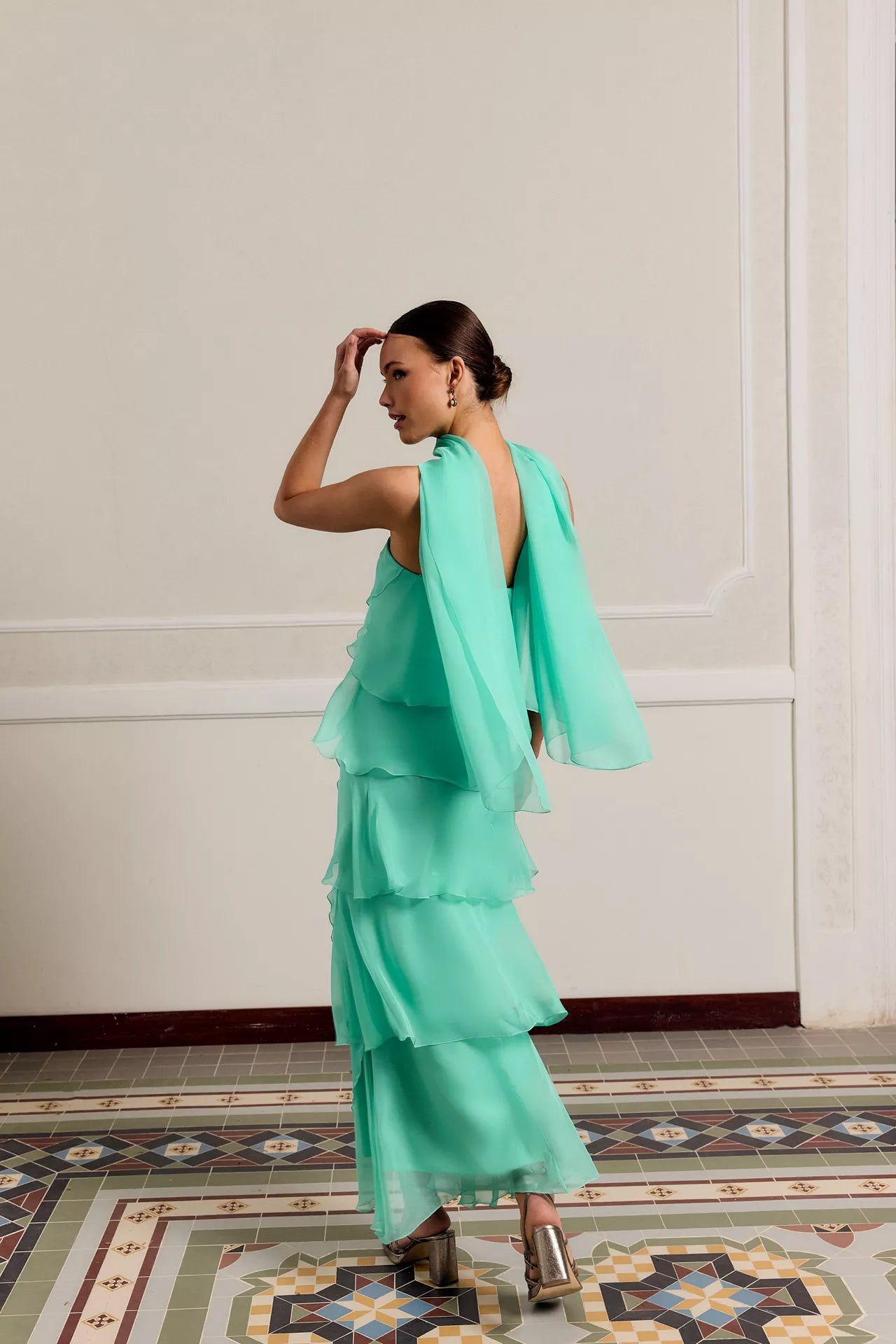 Vestido Khayal Verde Agua