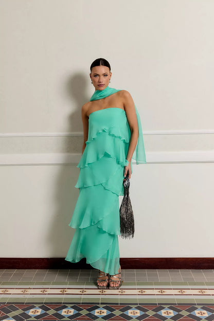 Vestido Khayal Verde Agua
