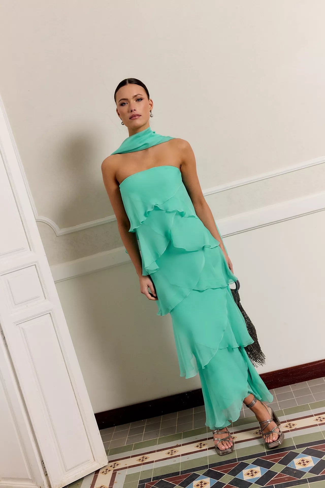 Vestido Khayal Verde Agua
