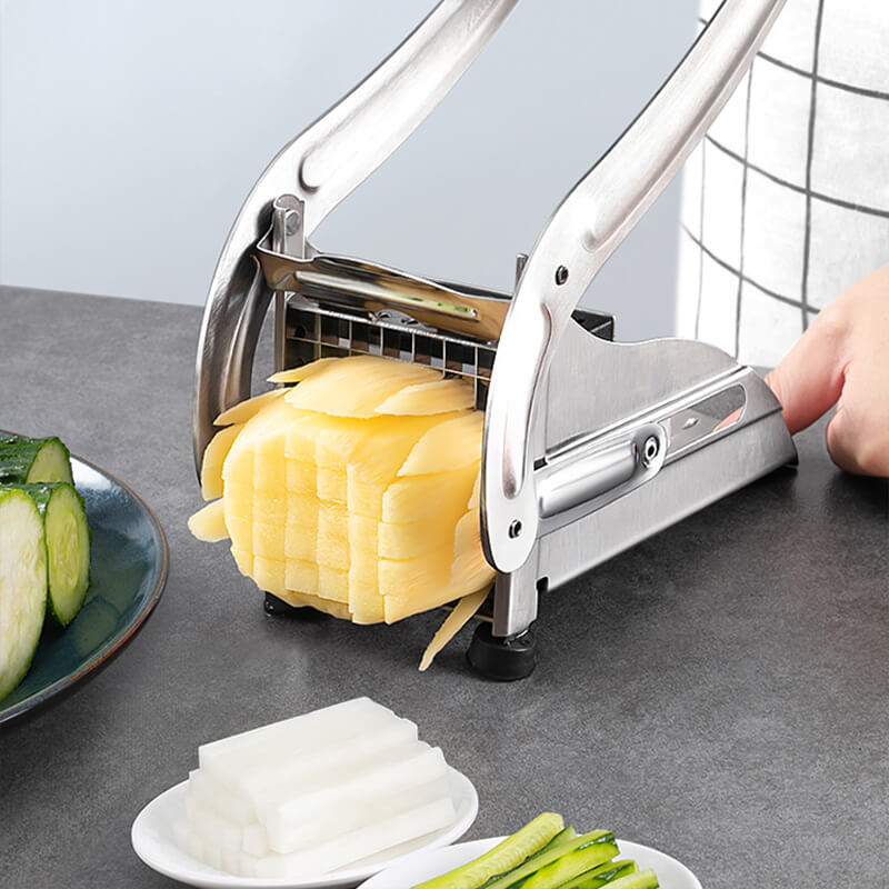 📢📢40% DE RÉDUCTION !! ⏰Trancheuse à Pommes de Terre & Concombres – Inox – 4 Ventouses & Lame Pro for Cuisine