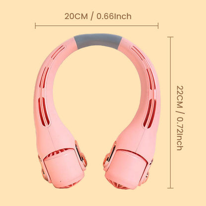 📢📢50 % DE RÉDUCTION !! ⏰  Ventilateur de Cou à Faible Bruit, Rotatif 360° & Autonomie Longue (Blanc/Rose)