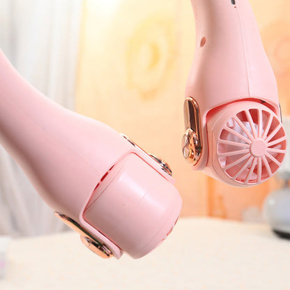 📢📢50 % DE RÉDUCTION !! ⏰  Ventilateur de Cou à Faible Bruit, Rotatif 360° & Autonomie Longue (Blanc/Rose)
