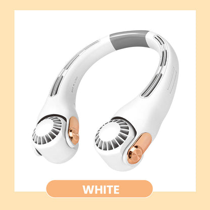 📢📢50 % DE RÉDUCTION !! ⏰  Ventilateur de Cou à Faible Bruit, Rotatif 360° & Autonomie Longue (Blanc/Rose)