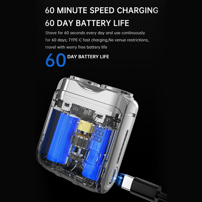 🪒 PROMO LIMITÉE 50% DE RÉDUCTION ! ⚡ Mini Rasoir Électrique Portable Homme – Détection AI, Tête Magnétique, Charge Rapide 🧔