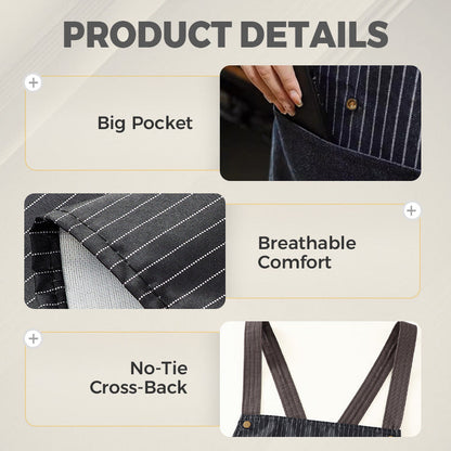 📢📢-40% !! ⏰Tablier Imperméable à Dos Croisé avec Serviette Amovible