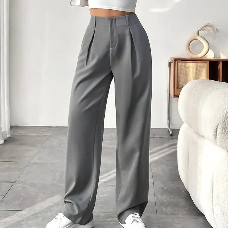 📢📢40 % DE RÉDUCTION !! ⏰ Pantalon Large Taille Haute – Tissu Doux, Confort Absolu 🌸☁️【Offre Limitée】