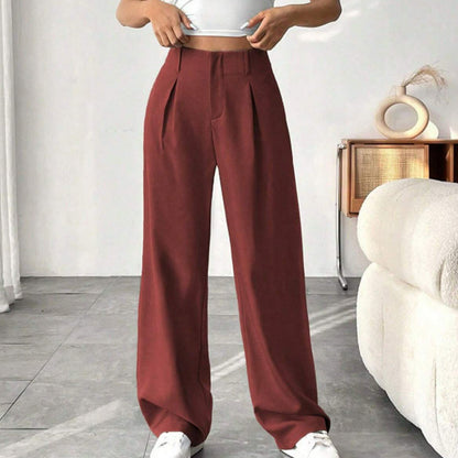 📢📢40 % DE RÉDUCTION !! ⏰ Pantalon Large Taille Haute – Tissu Doux, Confort Absolu 🌸☁️【Offre Limitée】