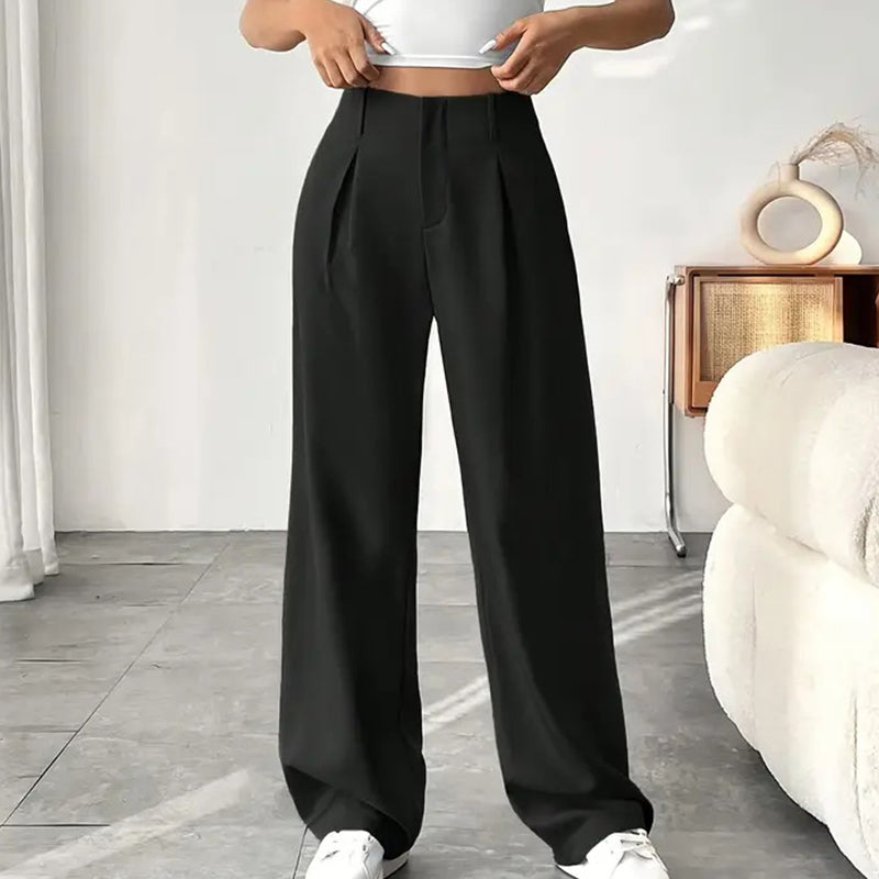📢📢40 % DE RÉDUCTION !! ⏰ Pantalon Large Taille Haute – Tissu Doux, Confort Absolu 🌸☁️【Offre Limitée】