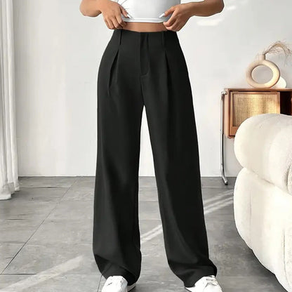📢📢40 % DE RÉDUCTION !! ⏰ Pantalon Large Taille Haute – Tissu Doux, Confort Absolu 🌸☁️【Offre Limitée】