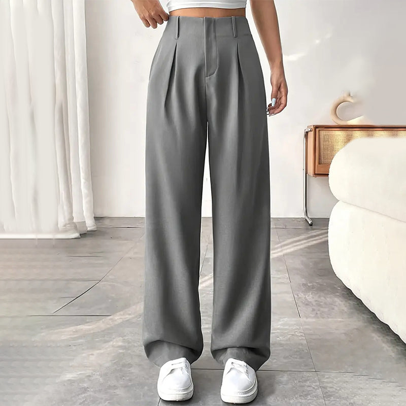 📢📢40 % DE RÉDUCTION !! ⏰ Pantalon Large Taille Haute – Tissu Doux, Confort Absolu 🌸☁️【Offre Limitée】
