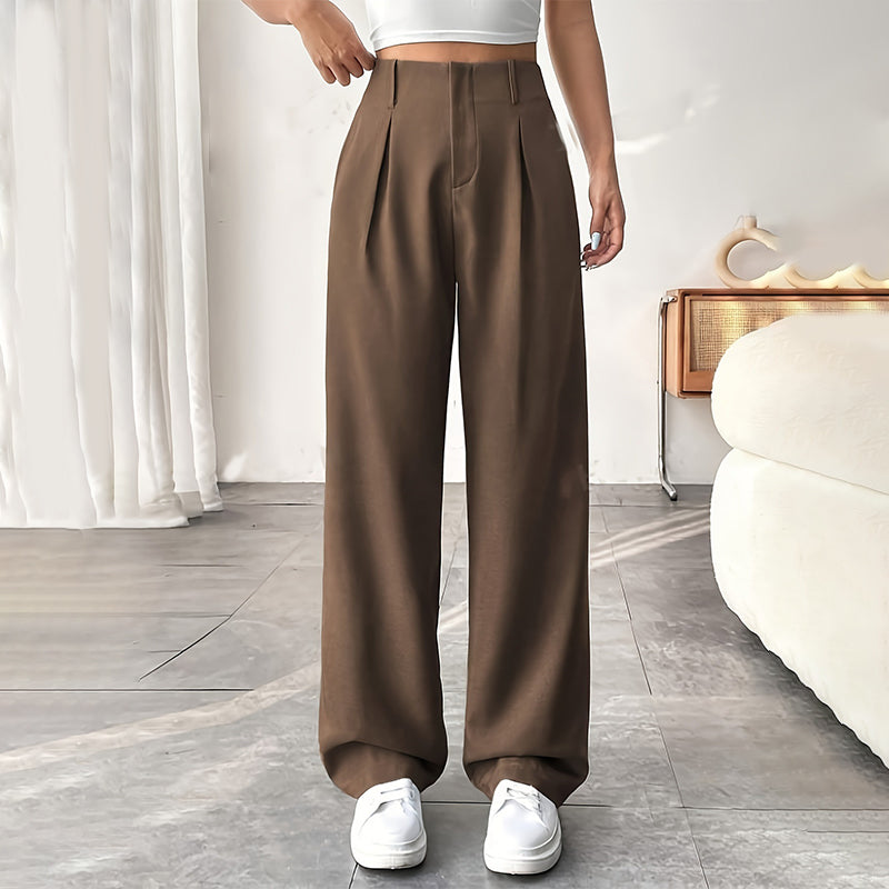 📢📢40 % DE RÉDUCTION !! ⏰ Pantalon Large Taille Haute – Tissu Doux, Confort Absolu 🌸☁️【Offre Limitée】