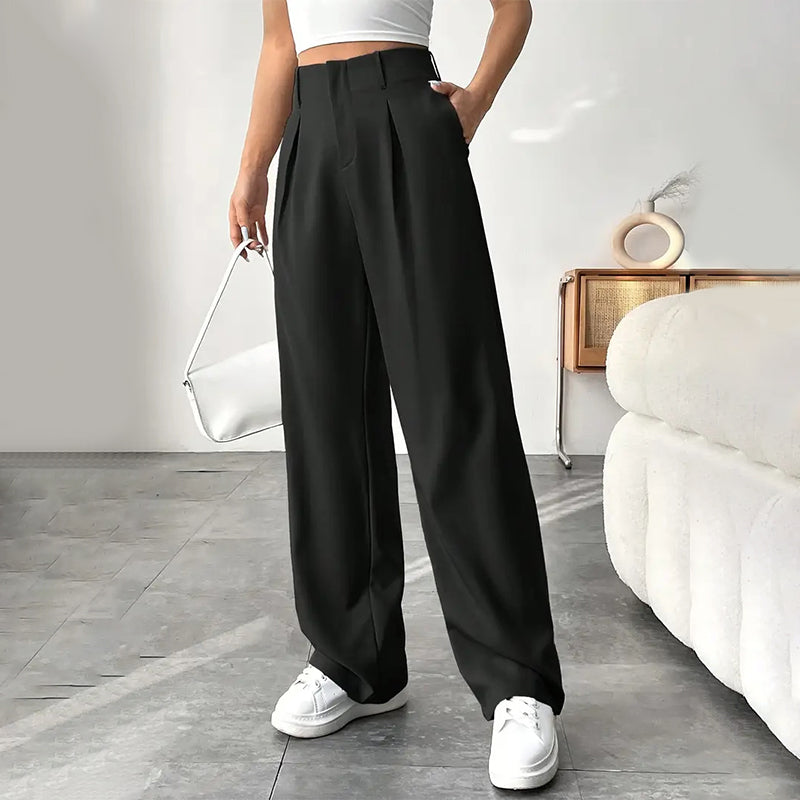 📢📢40 % DE RÉDUCTION !! ⏰ Pantalon Large Taille Haute – Tissu Doux, Confort Absolu 🌸☁️【Offre Limitée】