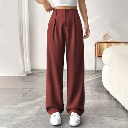 📢📢40 % DE RÉDUCTION !! ⏰ Pantalon Large Taille Haute – Tissu Doux, Confort Absolu 🌸☁️【Offre Limitée】
