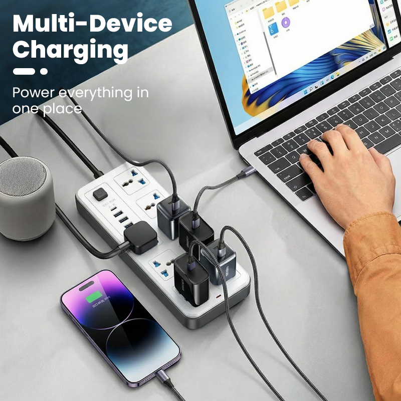📢📢40% DE RÉDUCTION !! ⏰ Multiprise avec Longue Rallonge – PP & Cuivre – USB & Protection Surtension for Bureau & Maison