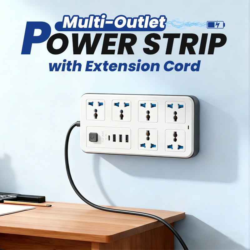 📢📢40% DE RÉDUCTION !! ⏰ Multiprise avec Longue Rallonge – PP & Cuivre – USB & Protection Surtension for Bureau & Maison