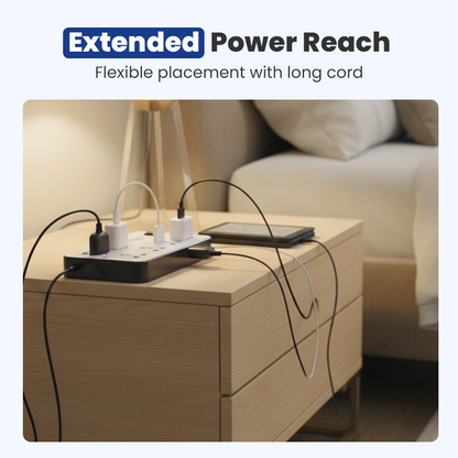 📢📢40% DE RÉDUCTION !! ⏰ Multiprise avec Longue Rallonge – PP & Cuivre – USB & Protection Surtension for Bureau & Maison