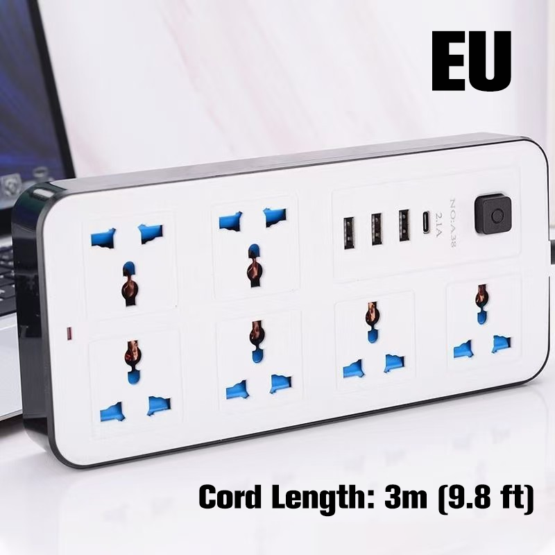 📢📢40% DE RÉDUCTION !! ⏰ Multiprise avec Longue Rallonge – PP & Cuivre – USB & Protection Surtension for Bureau & Maison