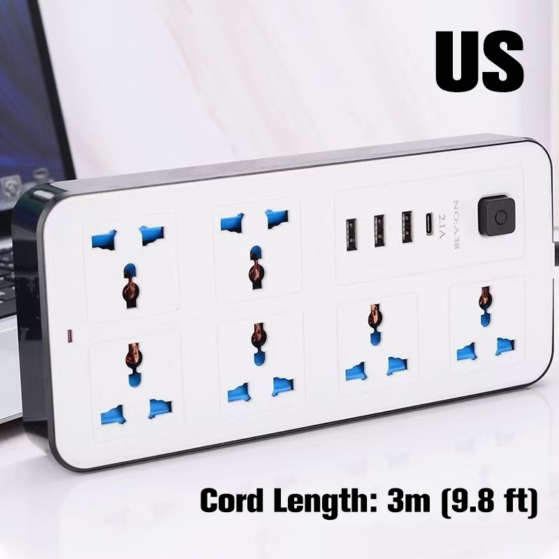 📢📢40% DE RÉDUCTION !! ⏰ Multiprise avec Longue Rallonge – PP & Cuivre – USB & Protection Surtension for Bureau & Maison