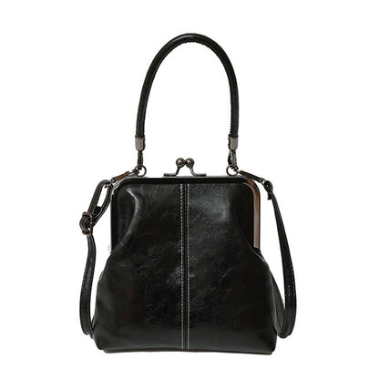Sac bandoulière femme à fermoir kiss lock avec poignée supérieure