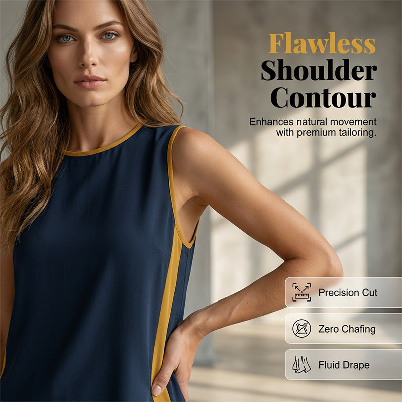 🎨 50% DE RÉDUCTION! 👗 Ensemble décontracté sans manches & pantalon large – Blocs de couleur, tissu fluide & style moderne – Parfait pour un look tendance et confortable 🌿