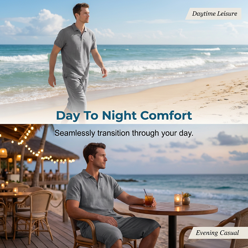 👔 50% DE RÉDUCTION 🌿 Ensemble chemise & pantalon décontracté en lin pour homme – Léger, respirant & coupe relaxe – Parfait pour l’été, les vacances ou le bureau – look naturel et sans effort 👖