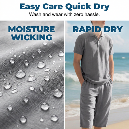 👔 50% DE RÉDUCTION 🌿 Ensemble chemise & pantalon décontracté en lin pour homme – Léger, respirant & coupe relaxe – Parfait pour l’été, les vacances ou le bureau – look naturel et sans effort 👖