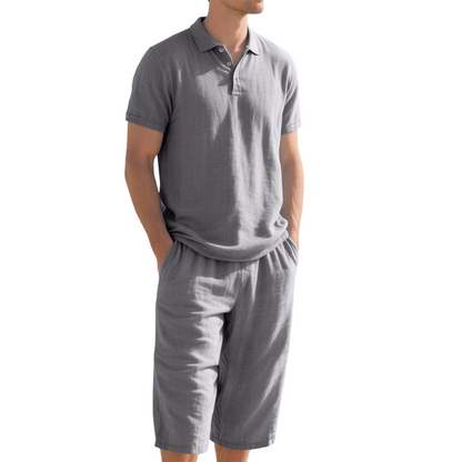 👔 50% DE RÉDUCTION 🌿 Ensemble chemise & pantalon décontracté en lin pour homme – Léger, respirant & coupe relaxe – Parfait pour l’été, les vacances ou le bureau – look naturel et sans effort 👖