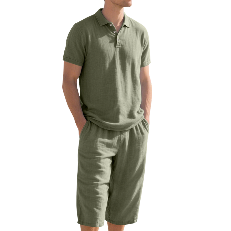 👔 50% DE RÉDUCTION 🌿 Ensemble chemise & pantalon décontracté en lin pour homme – Léger, respirant & coupe relaxe – Parfait pour l’été, les vacances ou le bureau – look naturel et sans effort 👖