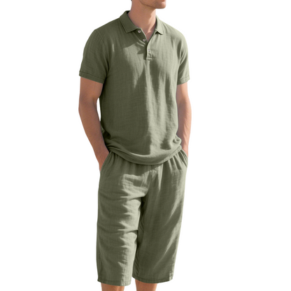 👔 50% DE RÉDUCTION 🌿 Ensemble chemise & pantalon décontracté en lin pour homme – Léger, respirant & coupe relaxe – Parfait pour l’été, les vacances ou le bureau – look naturel et sans effort 👖