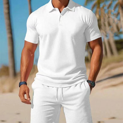 👕 PROMO LIMITÉE 50% DE RÉDUCTION ! ✨ Ensemble d'Été 2 Pièces Homme – Polo & Short, Confortable ✨