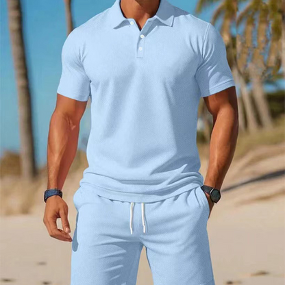 👕 PROMO LIMITÉE 50% DE RÉDUCTION ! ✨ Ensemble d'Été 2 Pièces Homme – Polo & Short, Confortable ✨
